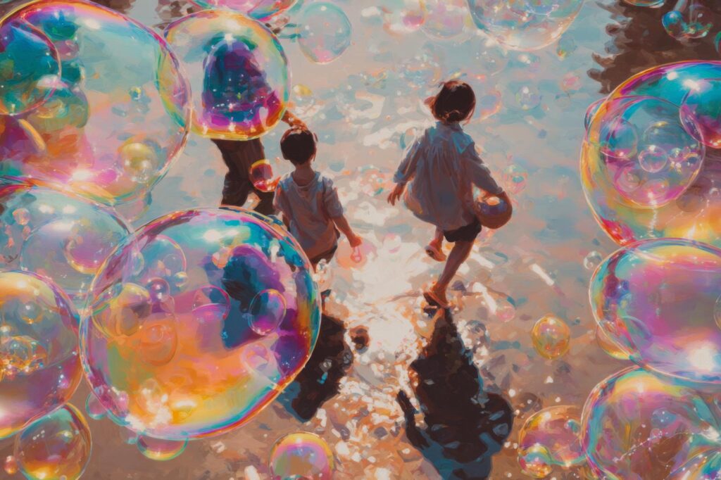 geraderaus mit Herz - Bubbles